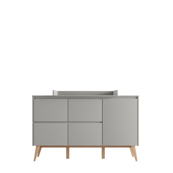 Chest of drawers with 4 drawers and doors (Classy Gray collection)